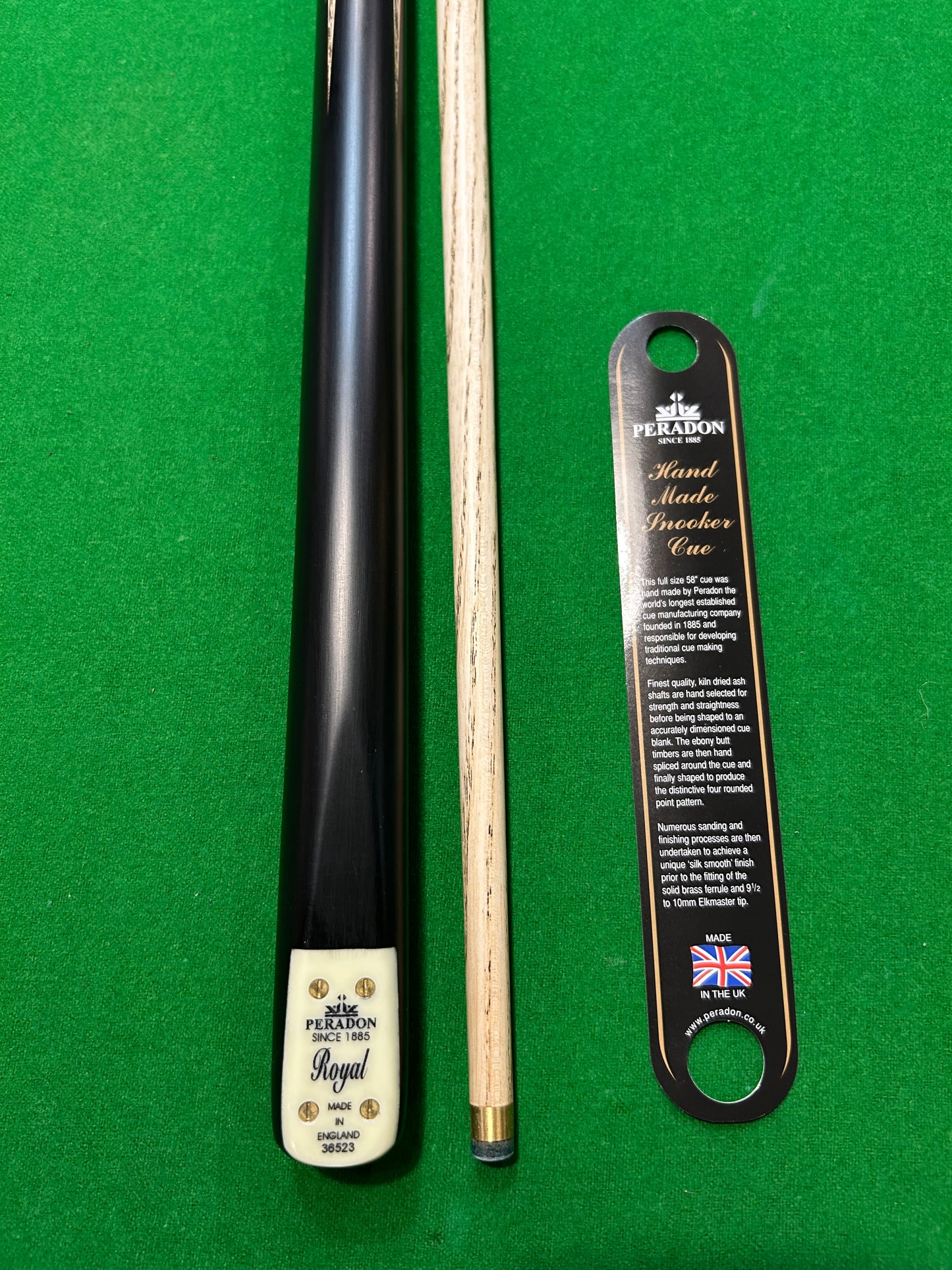 PERADON ROYAL 1/2 Joint 58" Pool, Snooker & Billiard Ash Cue