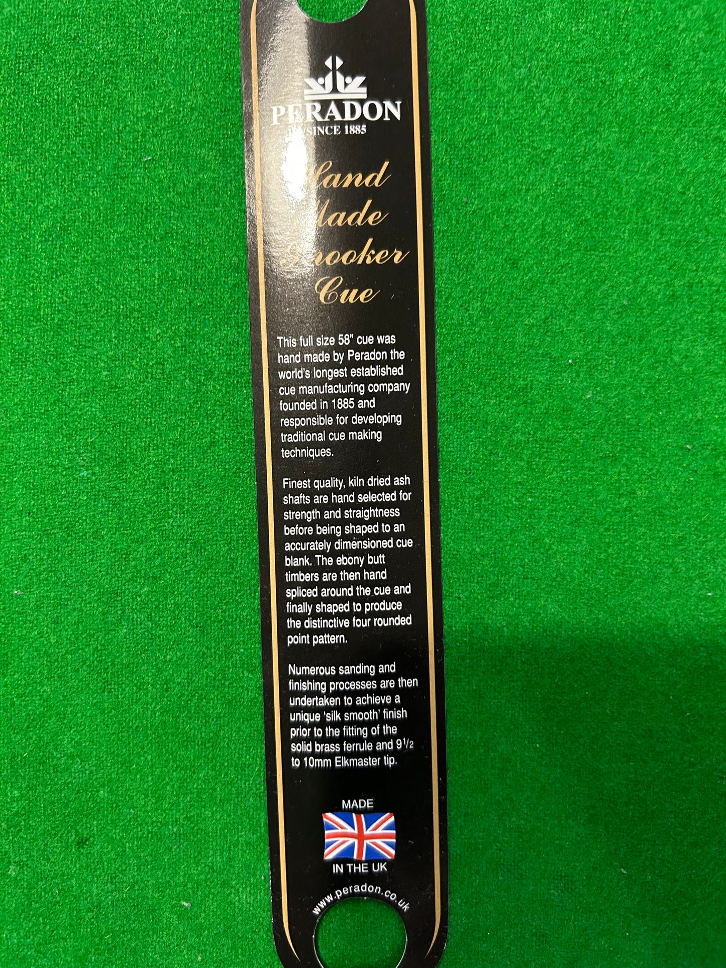 PERADON ROYAL 1/2 Joint 58" Pool, Snooker & Billiard Ash Cue