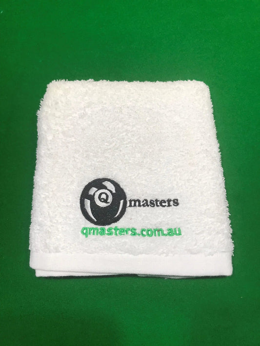 Q-Masters Embroidered Cue Sport Towel White - Q-Masters